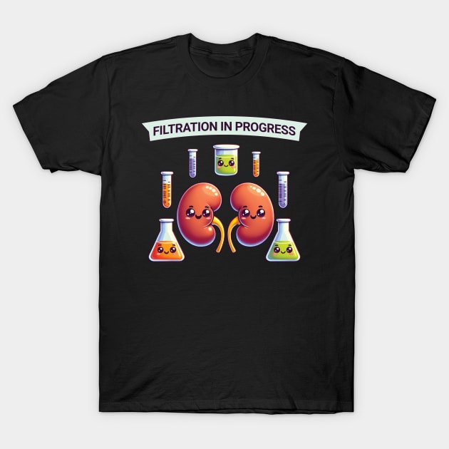 Filtration in progress funny gift design for health workers T-Shirt by Kicosh